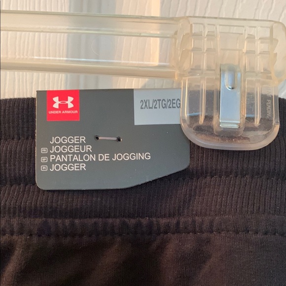 Under Armour Black Fleece Joggers with Logo NWT 2XL - Picture 2 of 5